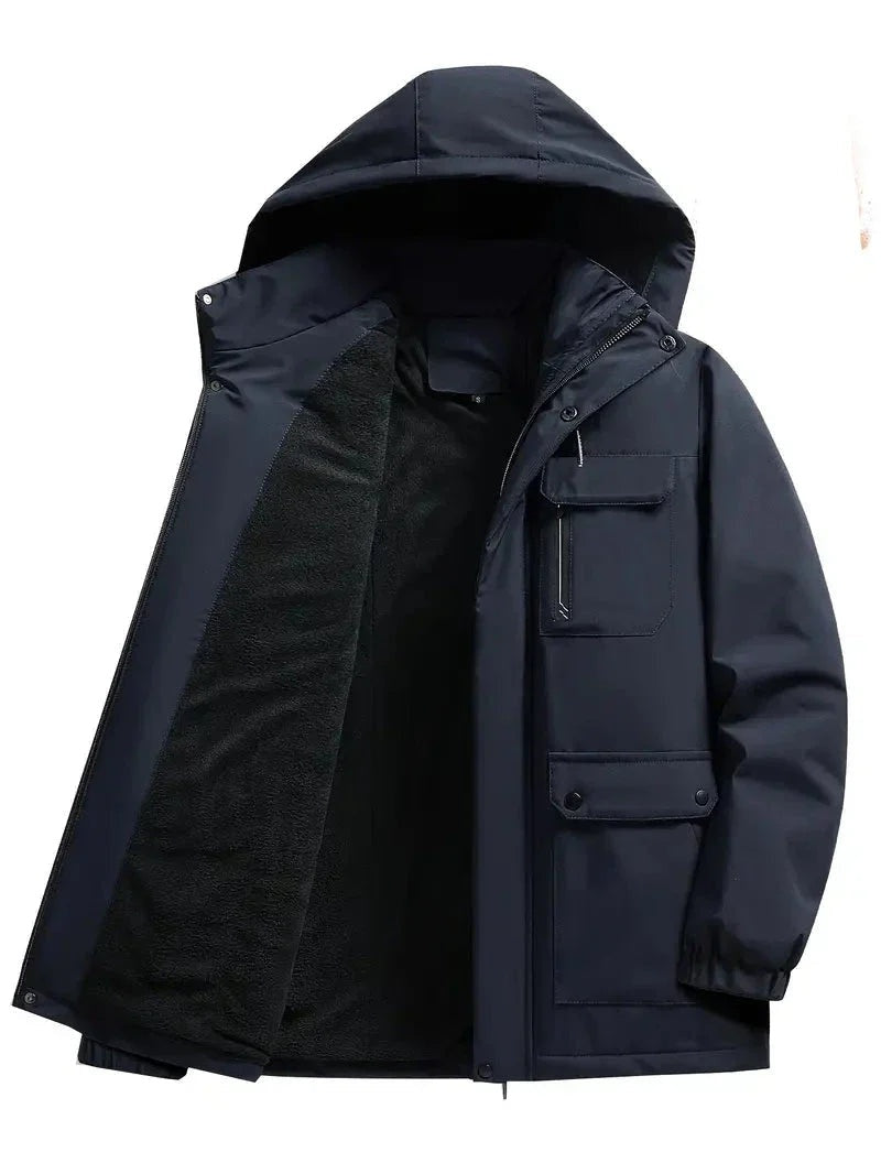Emeterio | Parka Impermeable Hombre Forro Polar con Capucha