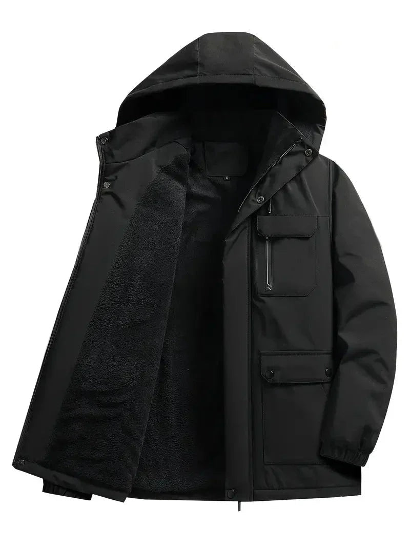 Emeterio | Parka Impermeable Hombre Forro Polar con Capucha