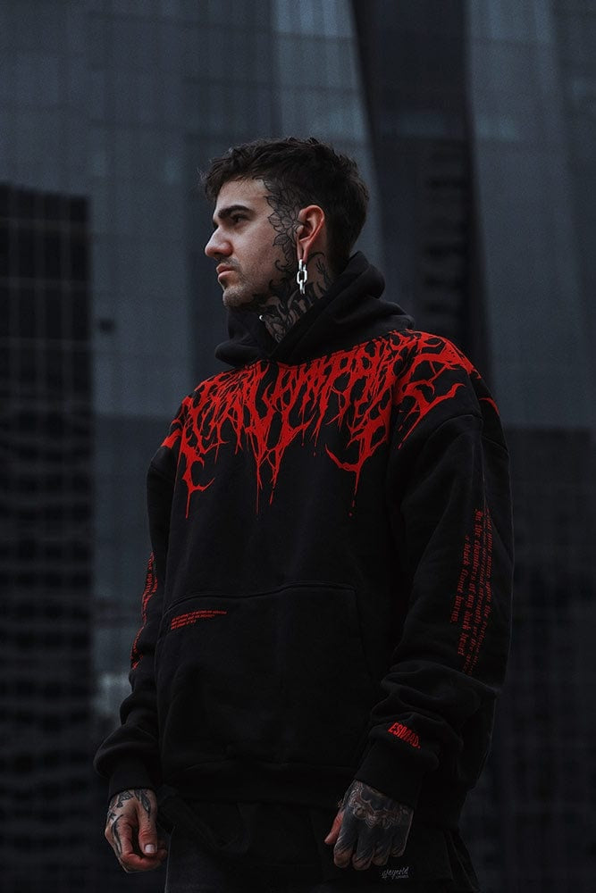 Rodrigo | Sudadera Oversize con Capucha Hombre Estampado Gótico