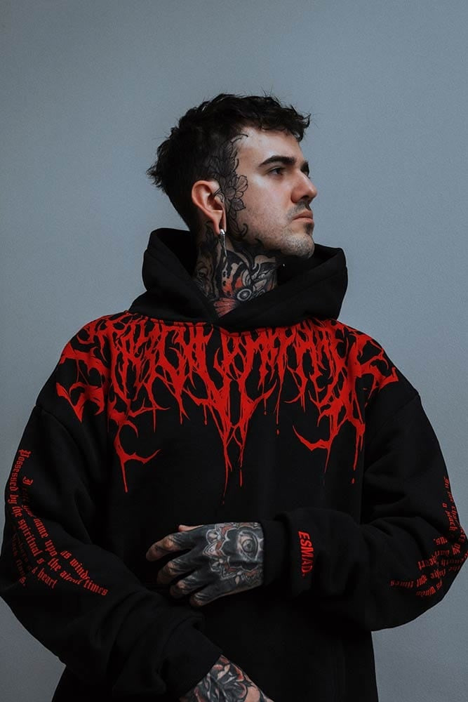 Rodrigo | Sudadera Oversize con Capucha Hombre Estampado Gótico