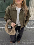 Natalia | Chaqueta de Ante Mujer Oversize Cremallera