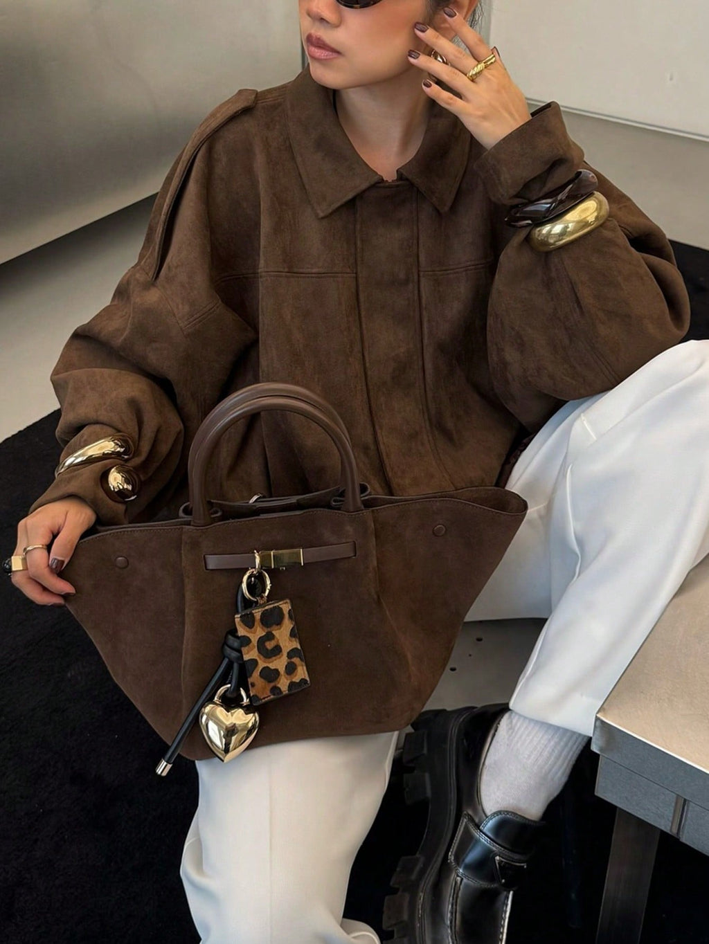 Natalia | Chaqueta de Ante Mujer Oversize Cremallera