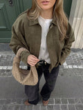 Natalia | Chaqueta de Ante Mujer Oversize Cremallera