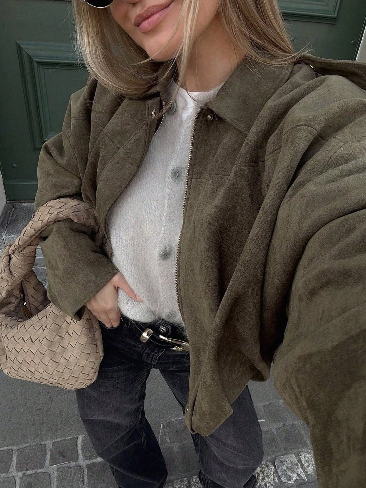 Natalia | Chaqueta de Ante Mujer Oversize Cremallera