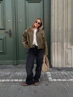 Natalia | Chaqueta de Ante Mujer Oversize Cremallera
