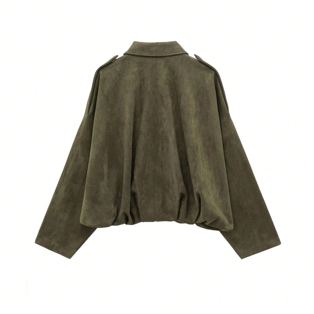 Natalia | Chaqueta de Ante Mujer Oversize Cremallera