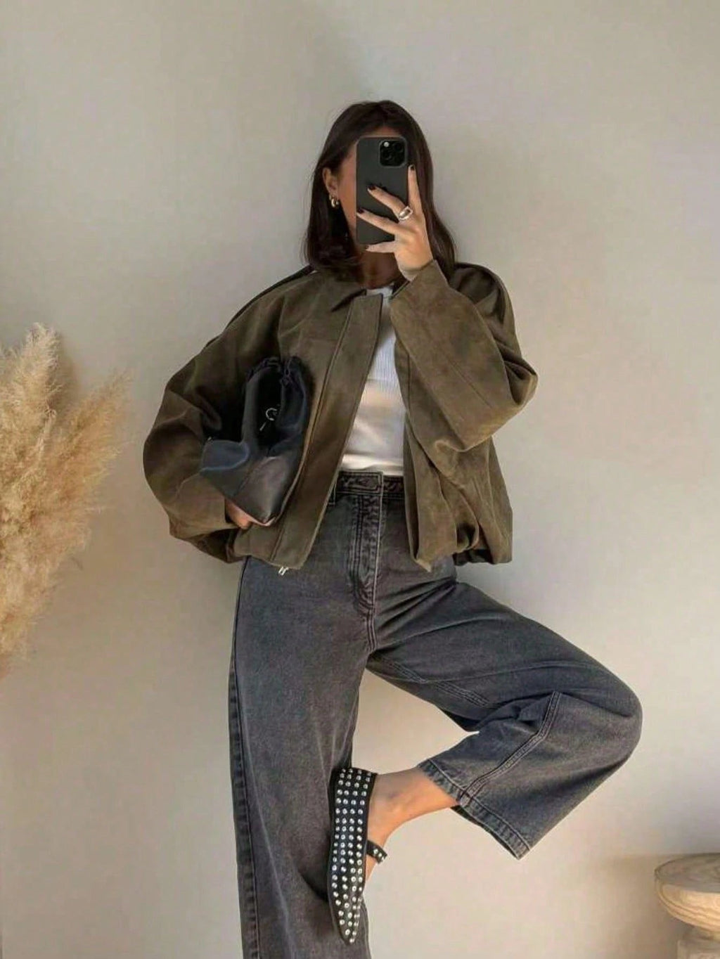 Natalia | Chaqueta de Ante Mujer Oversize Cremallera