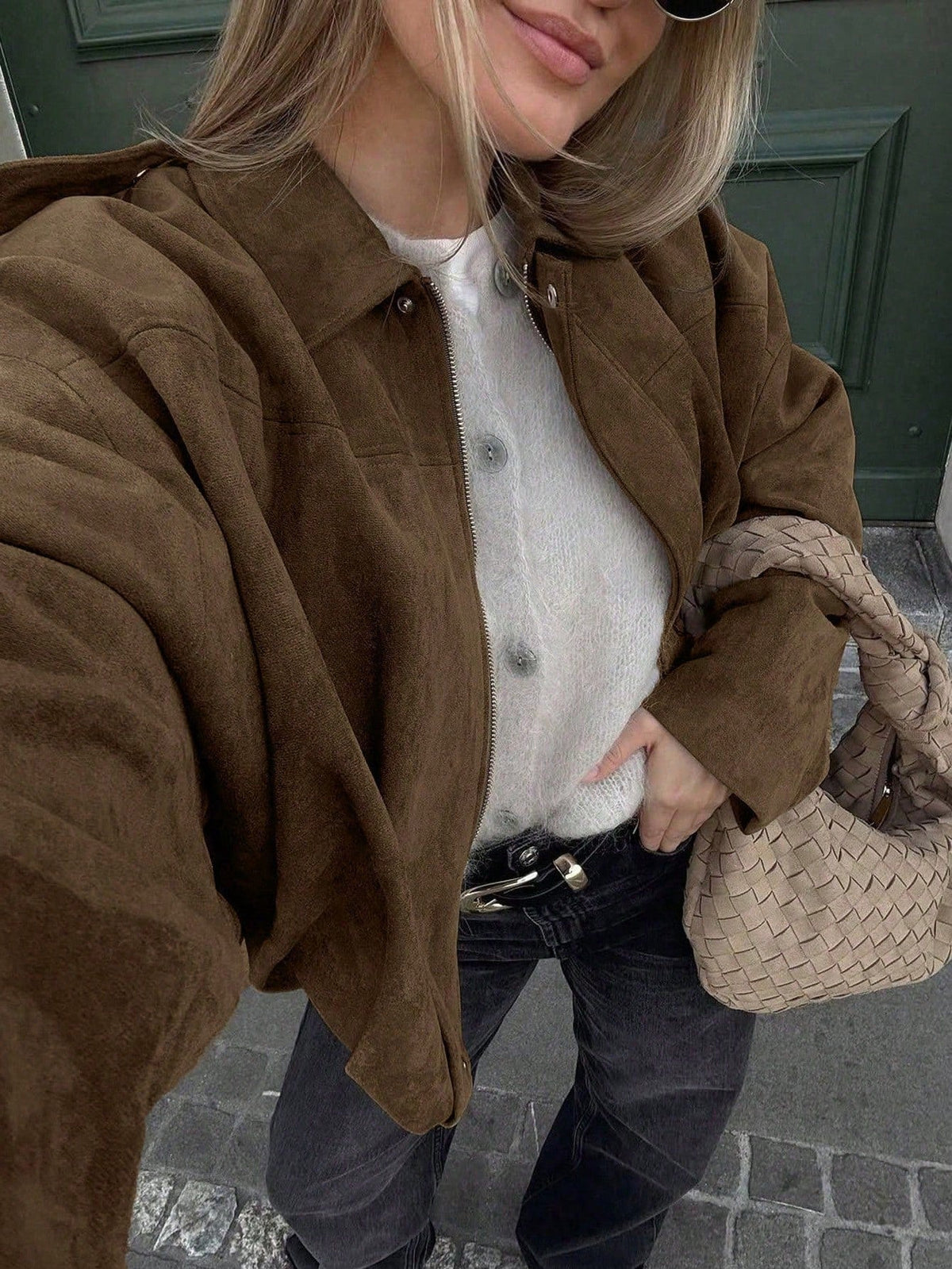 Natalia | Chaqueta de Ante Mujer Oversize Cremallera