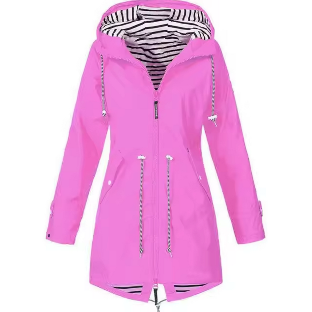 Ariadna | Chubasquero Impermeable Mujer con Capucha Cintura Ajustable