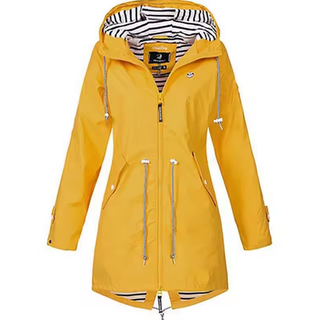 Ariadna | Chubasquero Impermeable Mujer con Capucha Cintura Ajustable