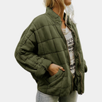Aurora | Chaqueta Acolchada Bomber Mujer Cuello Mao Cremallera