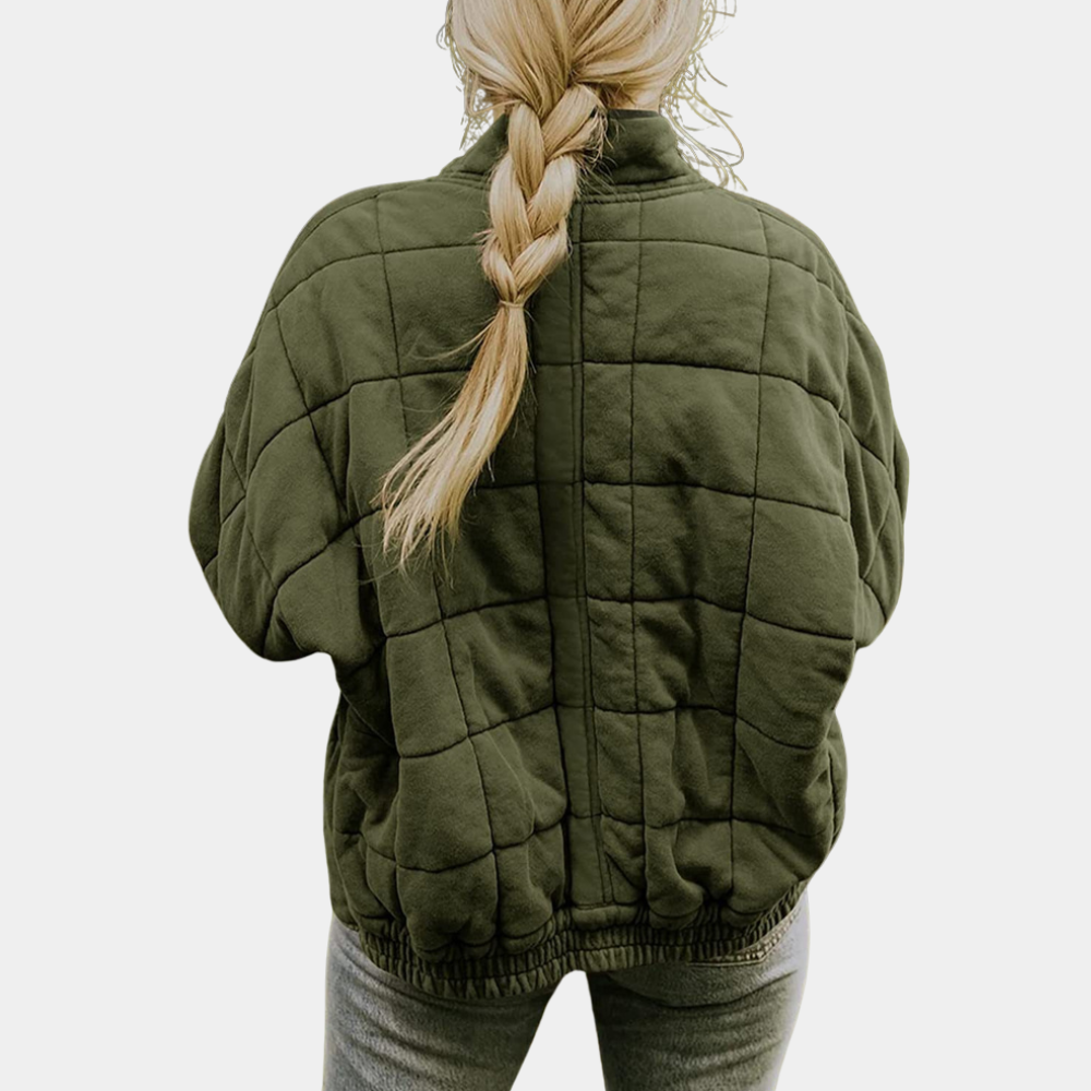 Aurora | Chaqueta Acolchada Bomber Mujer Cuello Mao Cremallera
