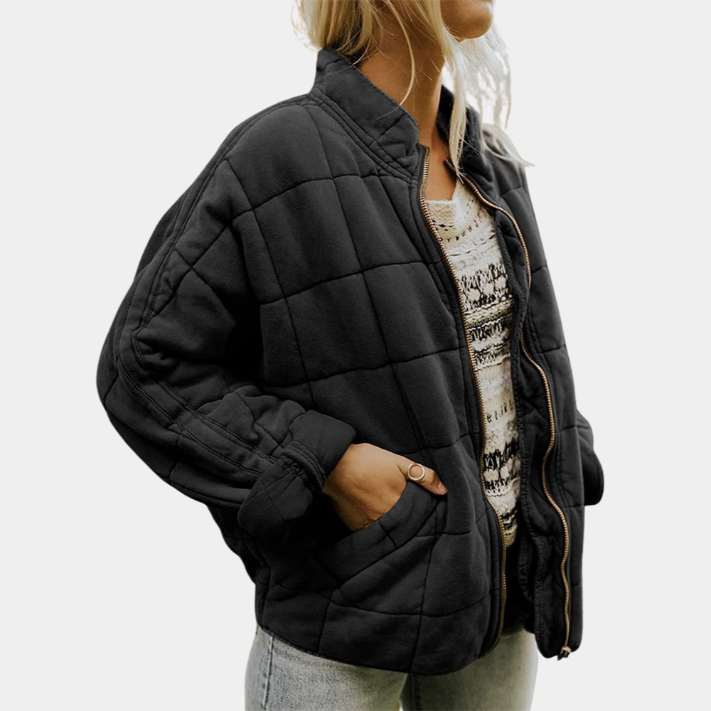 Aurora | Chaqueta Acolchada Bomber Mujer Cuello Mao Cremallera