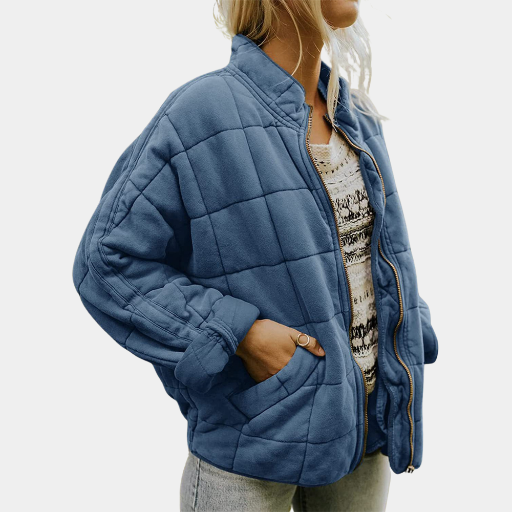 Aurora | Chaqueta Acolchada Bomber Mujer Cuello Mao Cremallera