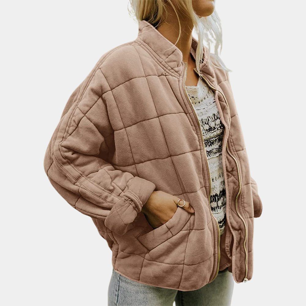 Aurora | Chaqueta Acolchada Bomber Mujer Cuello Mao Cremallera