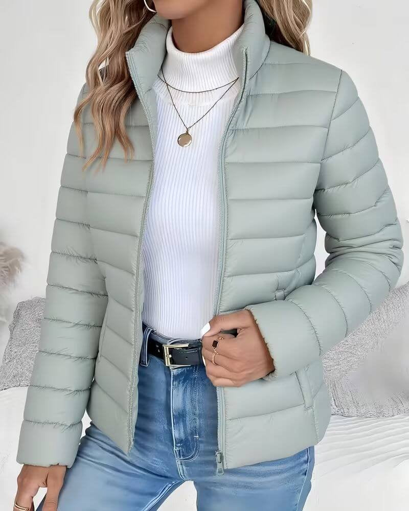 Estrella | Chaqueta Acolchada Puffer Jacket Mujer Cuello Alto Cremallera