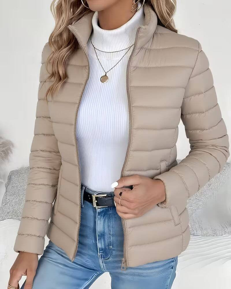Estrella | Chaqueta Acolchada Puffer Jacket Mujer Cuello Alto Cremallera