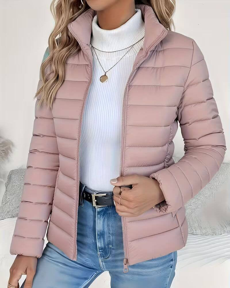 Estrella | Chaqueta Acolchada Puffer Jacket Mujer Cuello Alto Cremallera