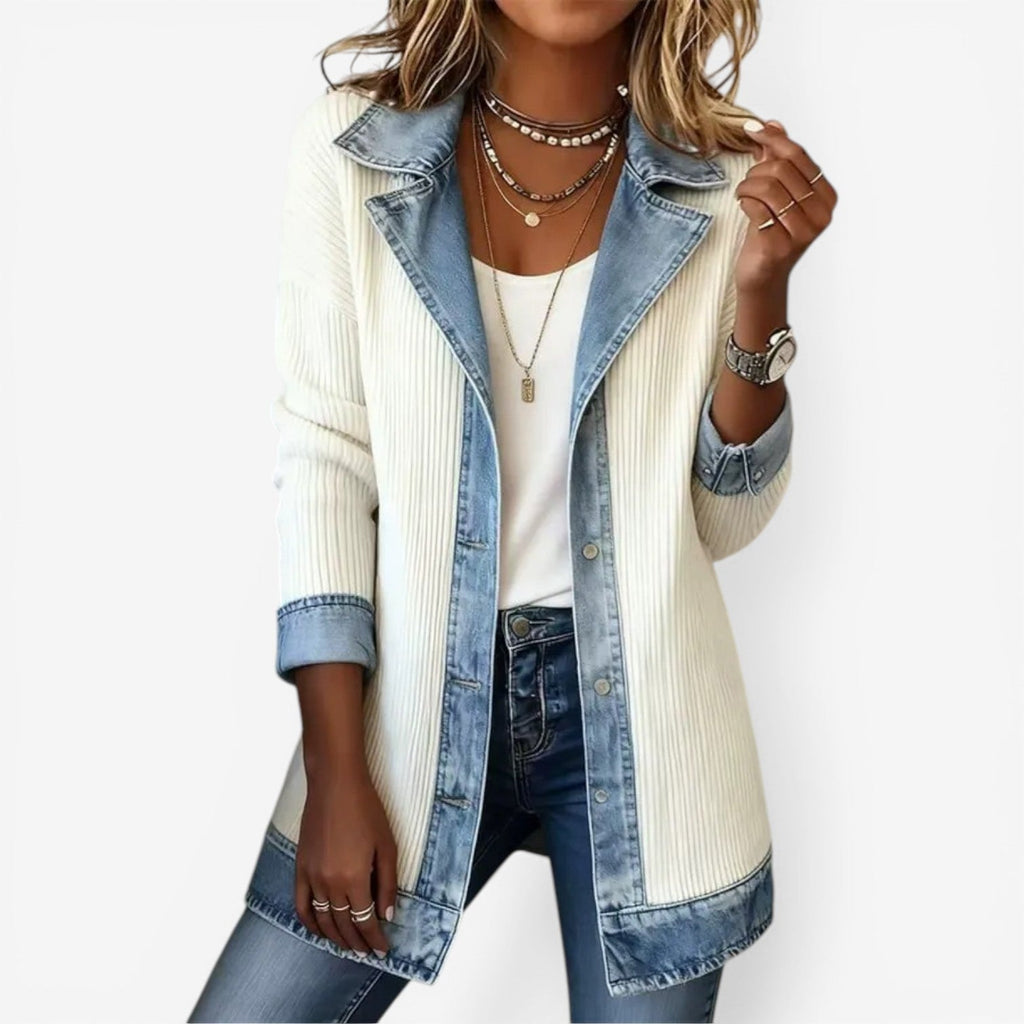 Marina | Chaqueta Vaquera de Punto Combinada de Verano Mujer