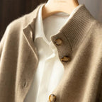 Natalia | Jersey Fino de Lana Mujer Cuello Medio con Botones