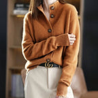Natalia | Jersey Fino de Lana Mujer Cuello Medio con Botones