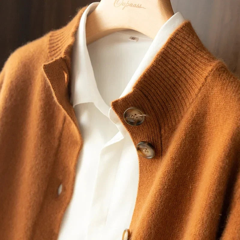 Natalia | Jersey Fino de Lana Mujer Cuello Medio con Botones