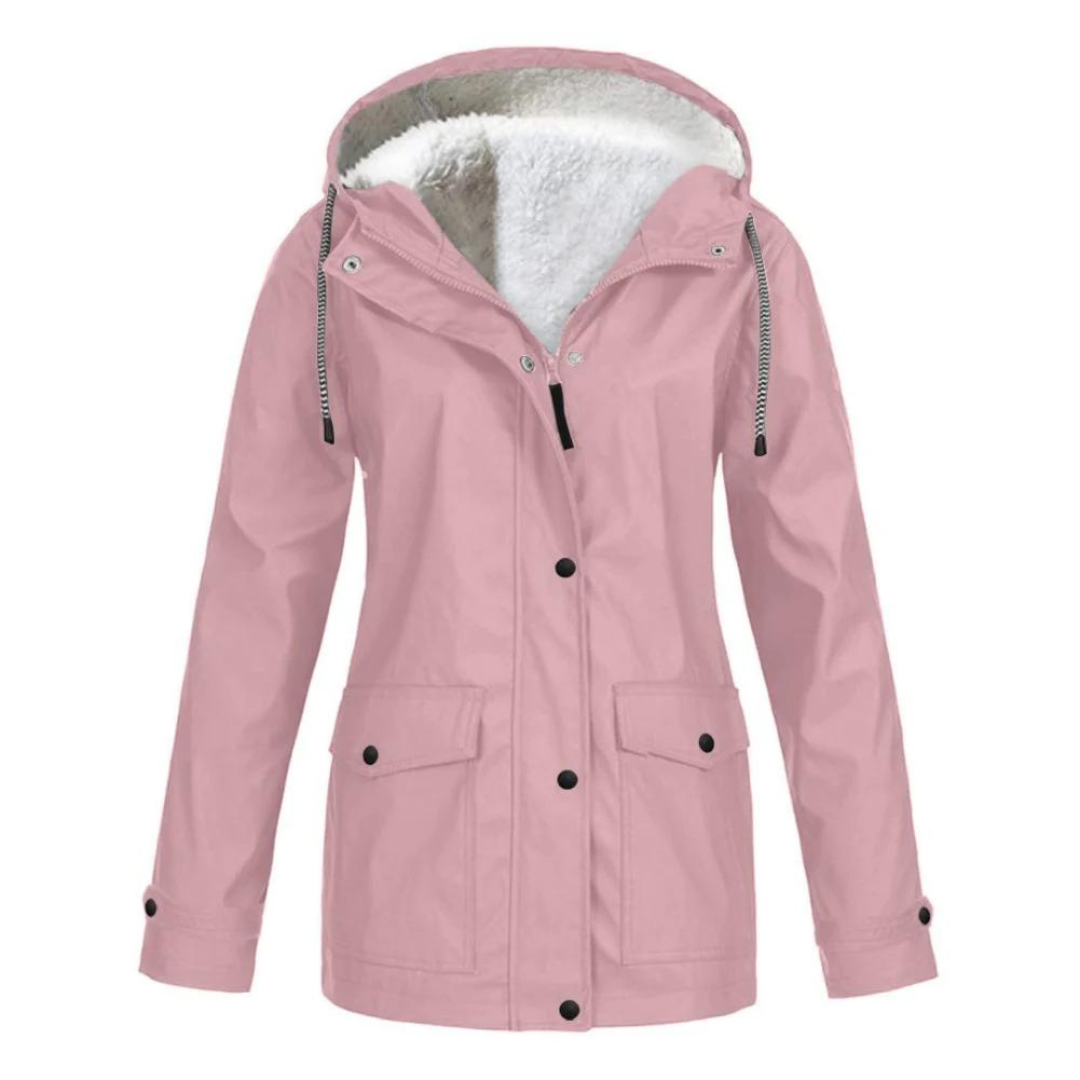 Almudena | Chubasquero Impermeable con Forro Mujer Capucha Ajustable