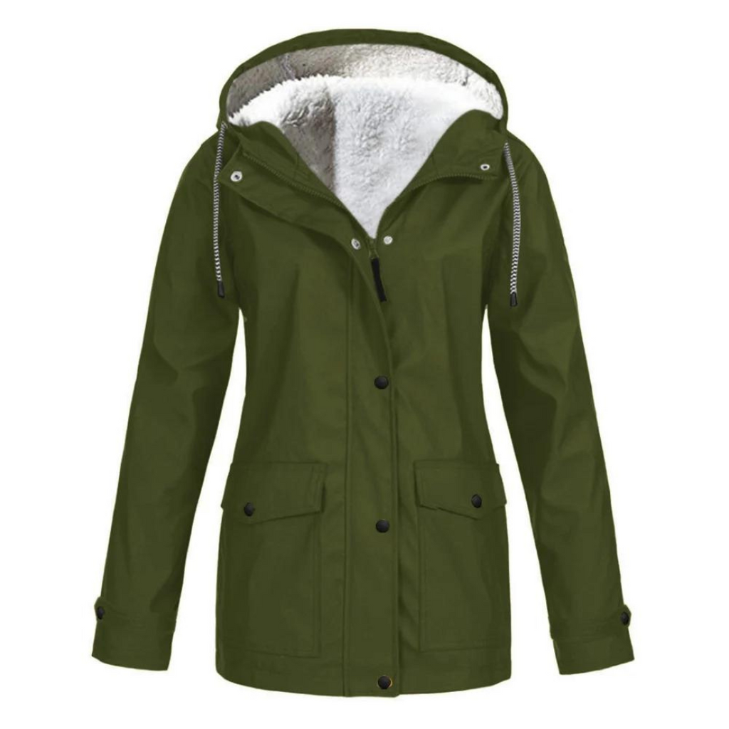 Almudena | Chubasquero Impermeable con Forro Mujer Capucha Ajustable