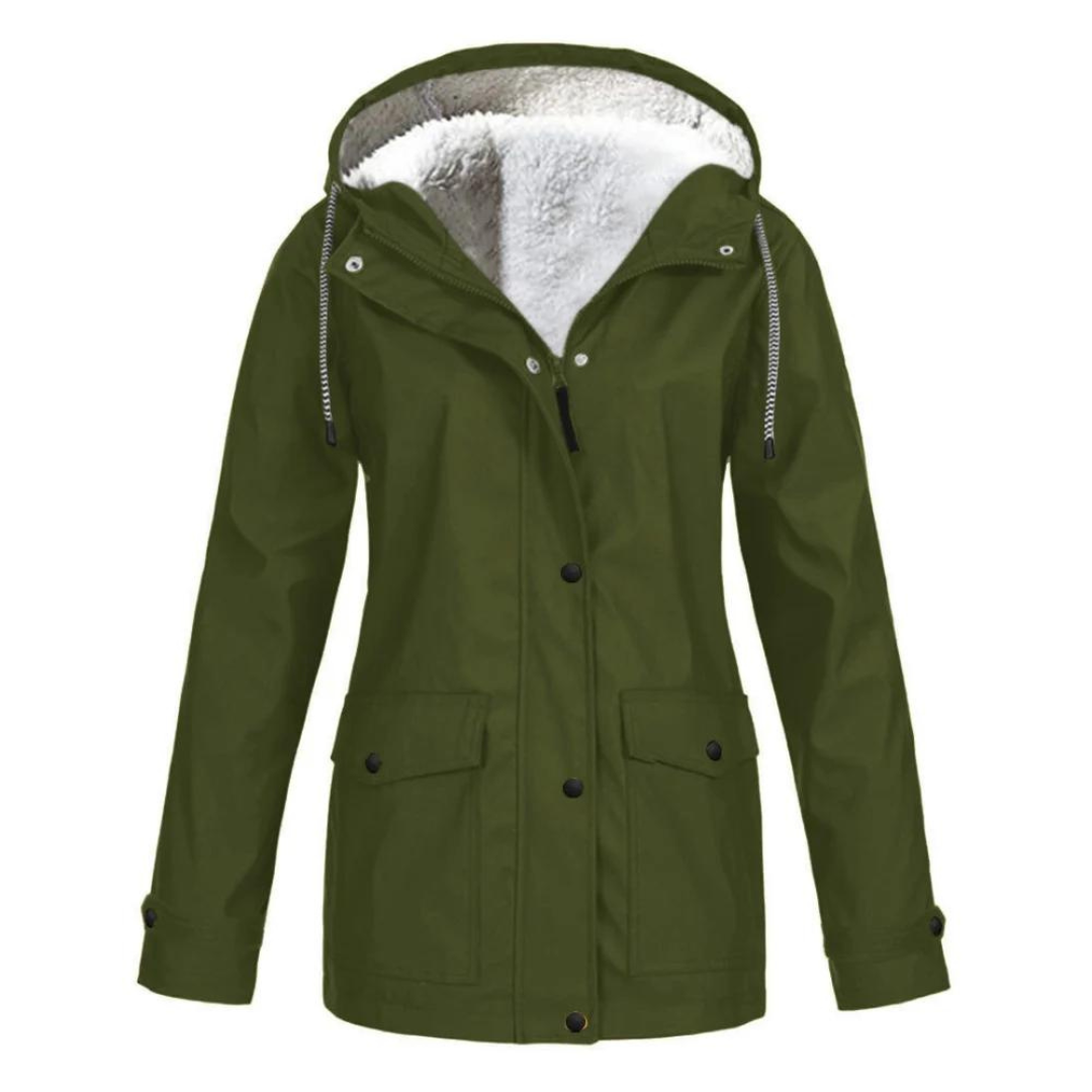 Almudena | Chubasquero Impermeable con Forro Mujer Capucha Ajustable