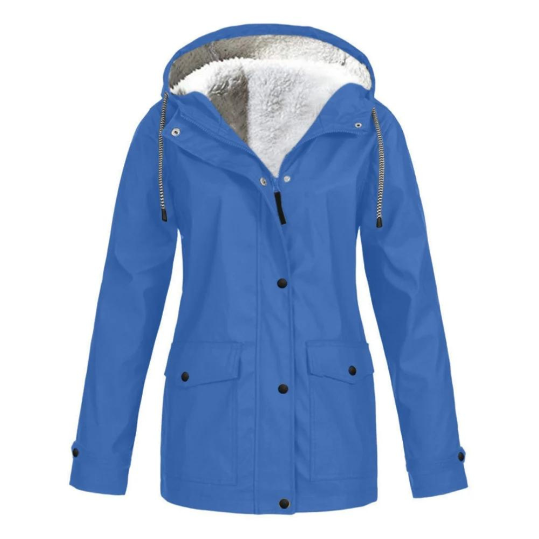 Almudena | Chubasquero Impermeable con Forro Mujer Capucha Ajustable