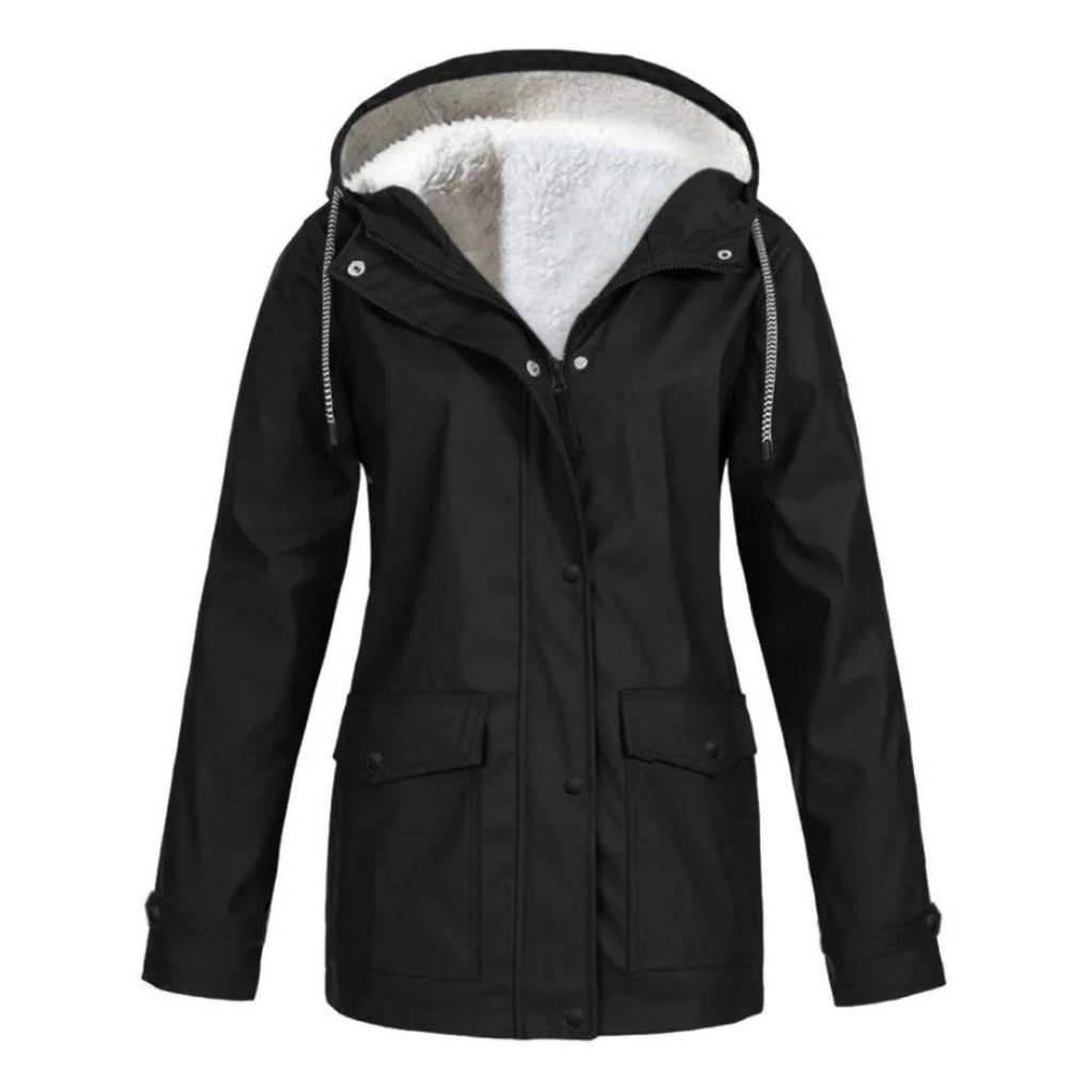 Almudena | Chubasquero Impermeable con Forro Mujer Capucha Ajustable