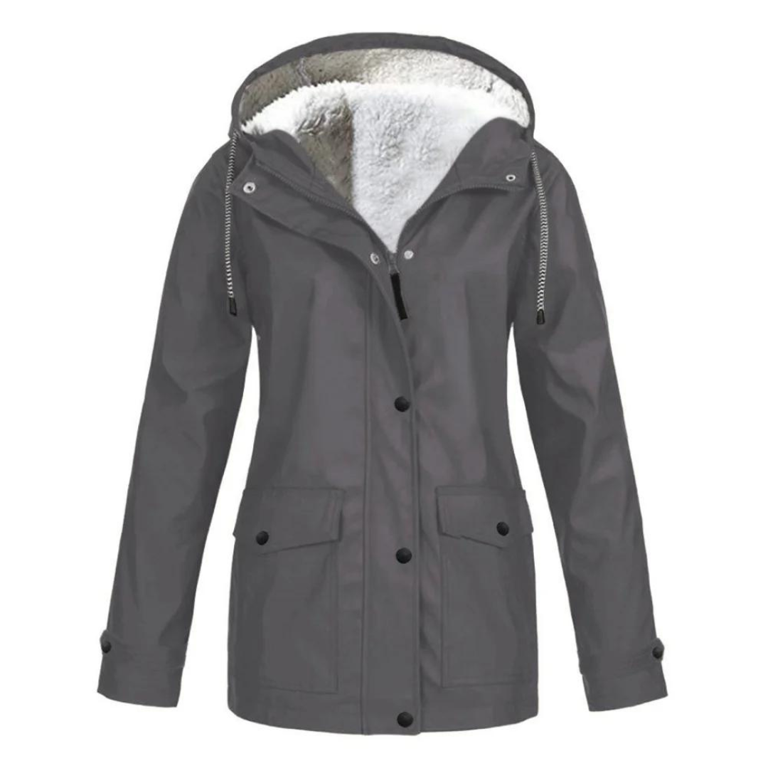 Almudena | Chubasquero Impermeable con Forro Mujer Capucha Ajustable
