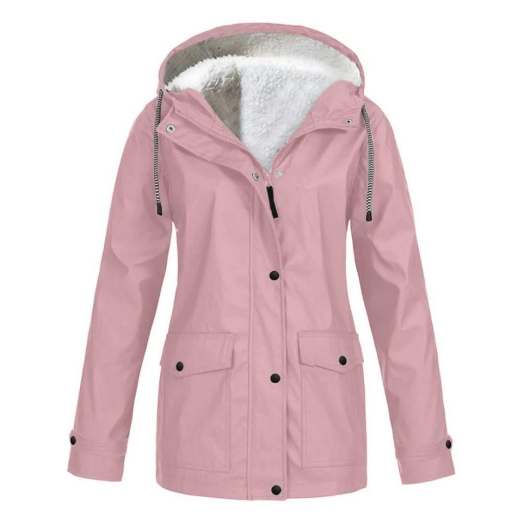 Almudena | Chubasquero Impermeable con Forro Mujer Capucha Ajustable