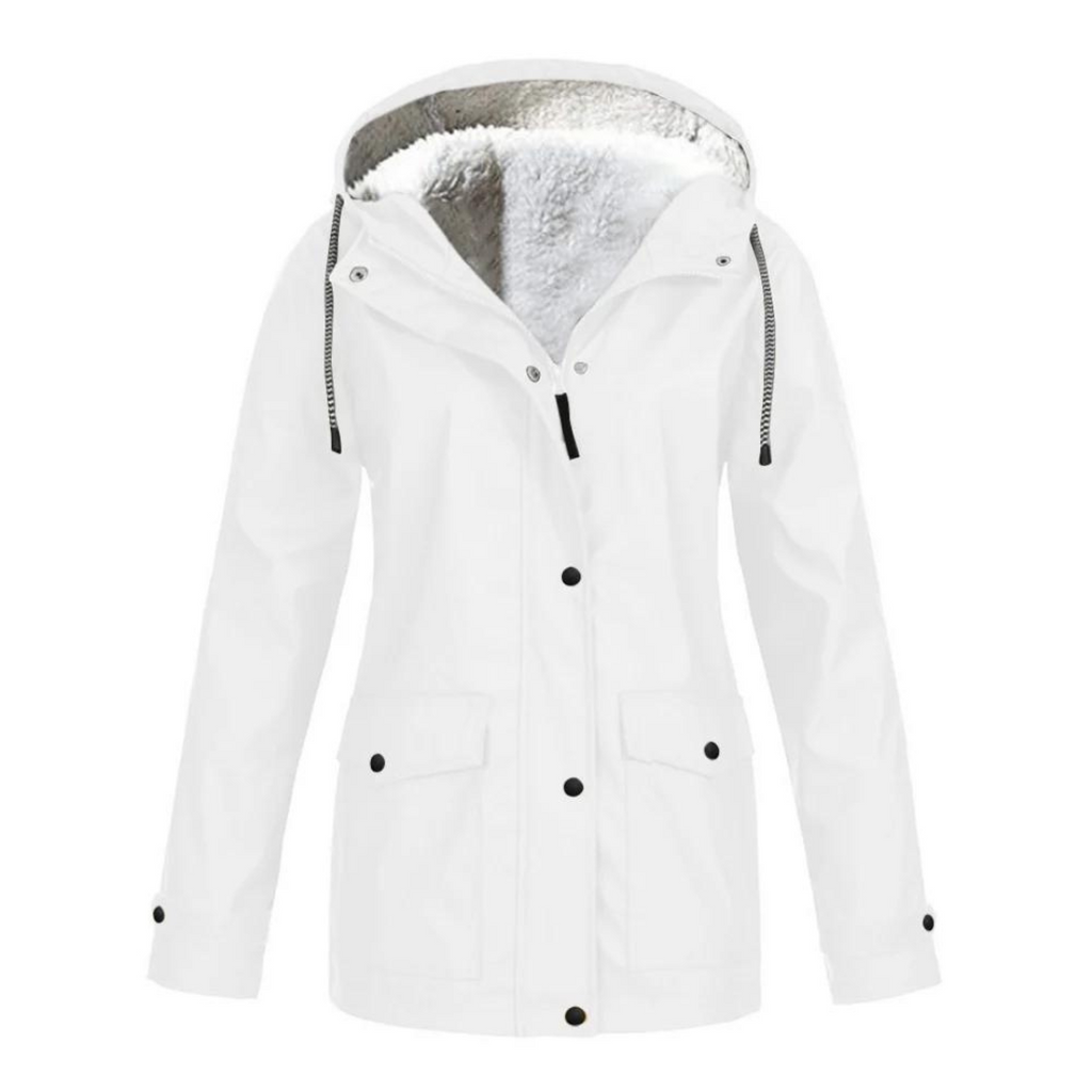 Almudena | Chubasquero Impermeable con Forro Mujer Capucha Ajustable