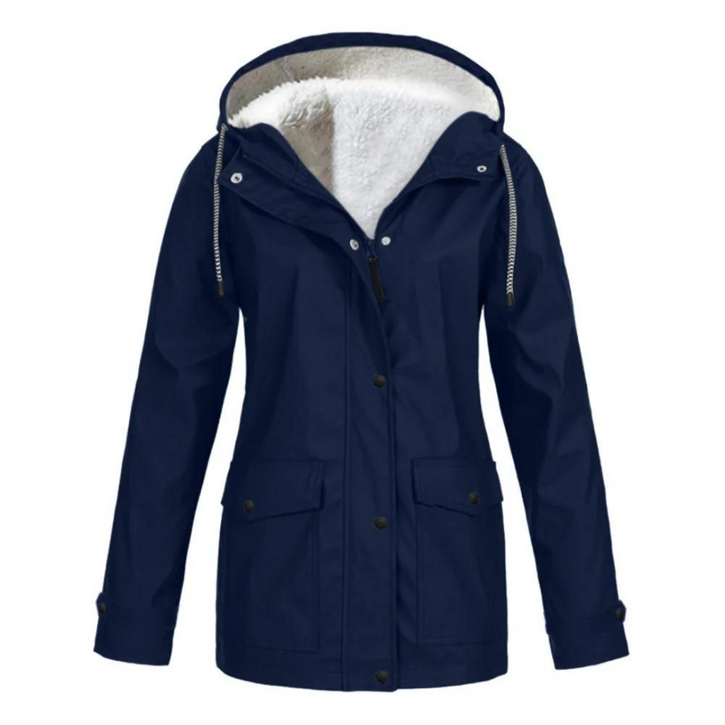 Almudena | Chubasquero Impermeable con Forro Mujer Capucha Ajustable