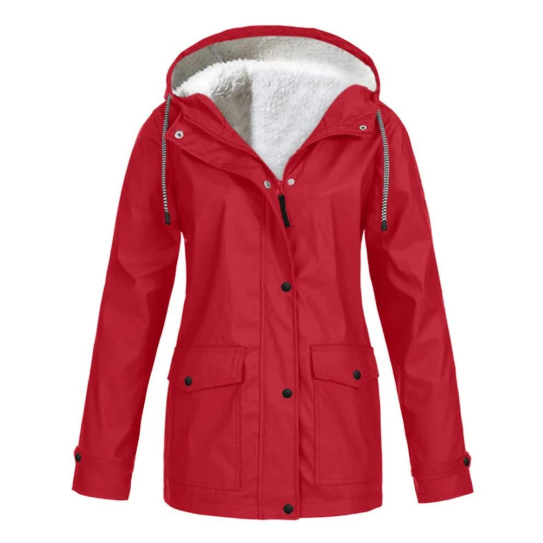 Almudena | Chubasquero Impermeable con Forro Mujer Capucha Ajustable