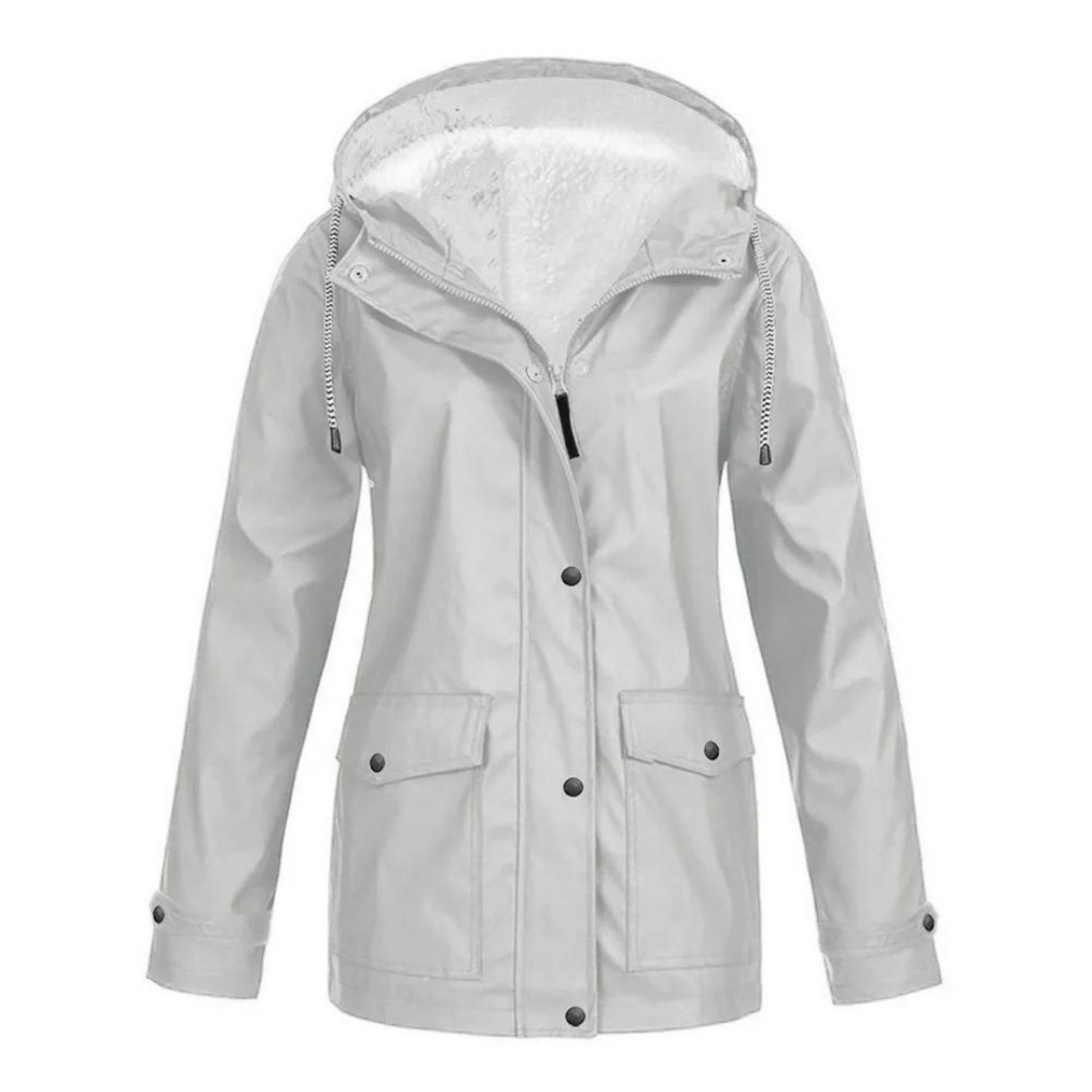 Almudena | Chubasquero Impermeable con Forro Mujer Capucha Ajustable