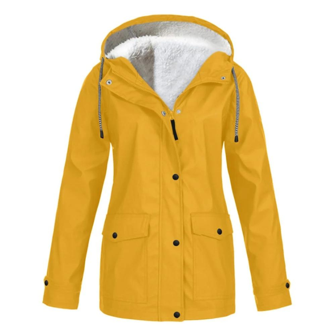 Almudena | Chubasquero Impermeable con Forro Mujer Capucha Ajustable