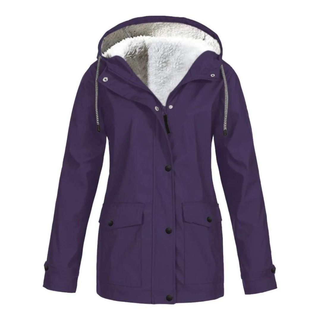Almudena | Chubasquero Impermeable con Forro Mujer Capucha Ajustable