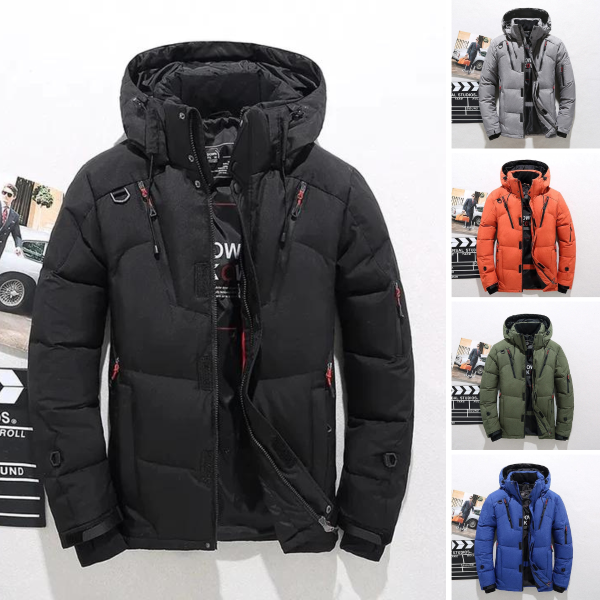 Ezequiel | Chaqueta de Plumas Hombre con Capucha Múltiples Bolsillos