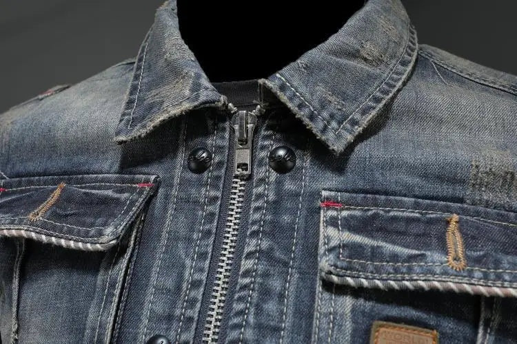 Wagner | Chaqueta Vaquera Hombre Vintage Multibolsillos