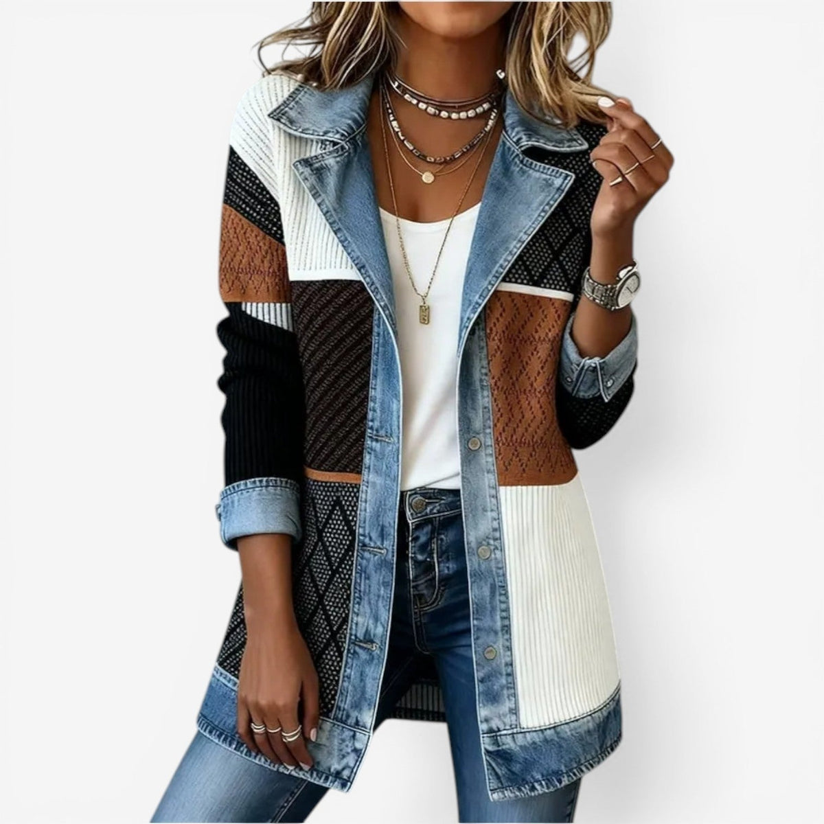 Trinidad | Chaqueta de Punto Vaquera Mujer Manga Larga