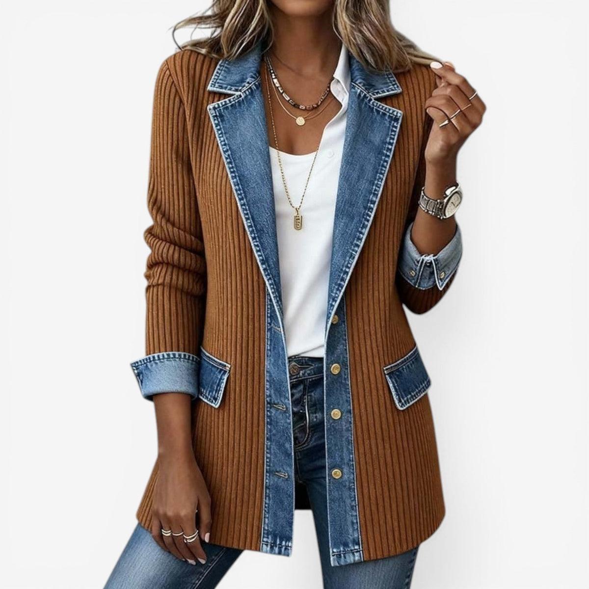 Trinidad | Chaqueta de Punto Vaquera Mujer Manga Larga