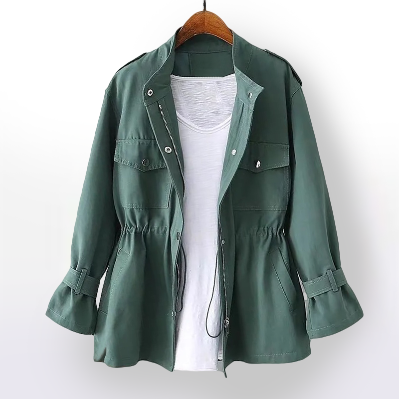 Clarisa | Chaqueta Militar Corta Mujer Cintura Ajustable