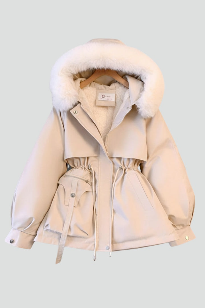 Vega | Parka Acolchada Mujer con Capucha Piel Cordón Ajustable