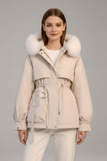 Vega | Parka Acolchada Mujer con Capucha Piel Cordón Ajustable