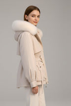 Vega | Parka Acolchada Mujer con Capucha Piel Cordón Ajustable