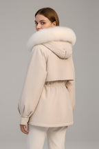 Vega | Parka Acolchada Mujer con Capucha Piel Cordón Ajustable