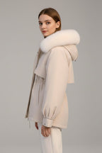 Vega | Parka Acolchada Mujer con Capucha Piel Cordón Ajustable