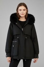 Vega | Parka Acolchada Mujer con Capucha Piel Cordón Ajustable